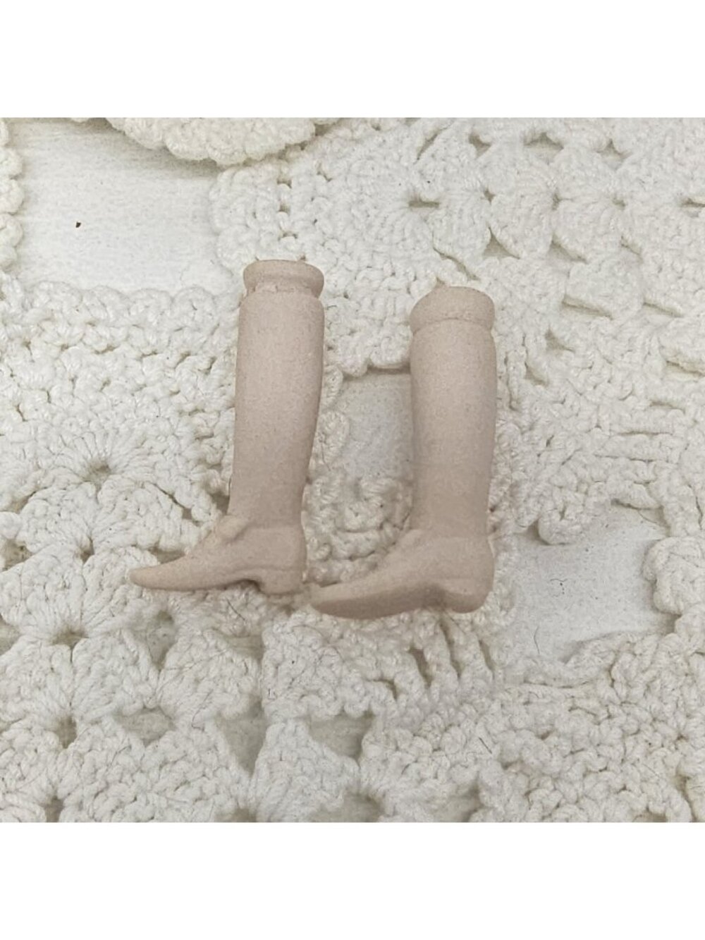 Antique German All-Bisque Doll Legs Pair, 1.25" Miniature Peg Joint Socket...